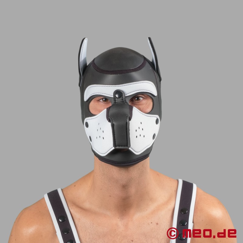 Koeramask - Bad Puppy® - Neopreenist mask Human Pup - must/valge - 1