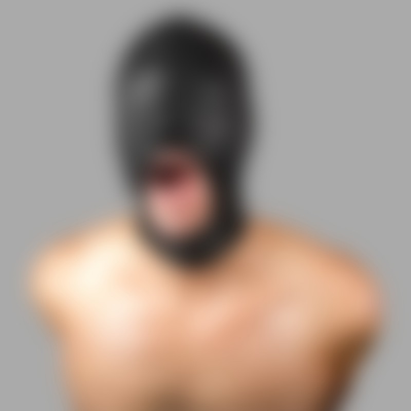 Leather hood with large mouth opening - Cock Sucker - 1