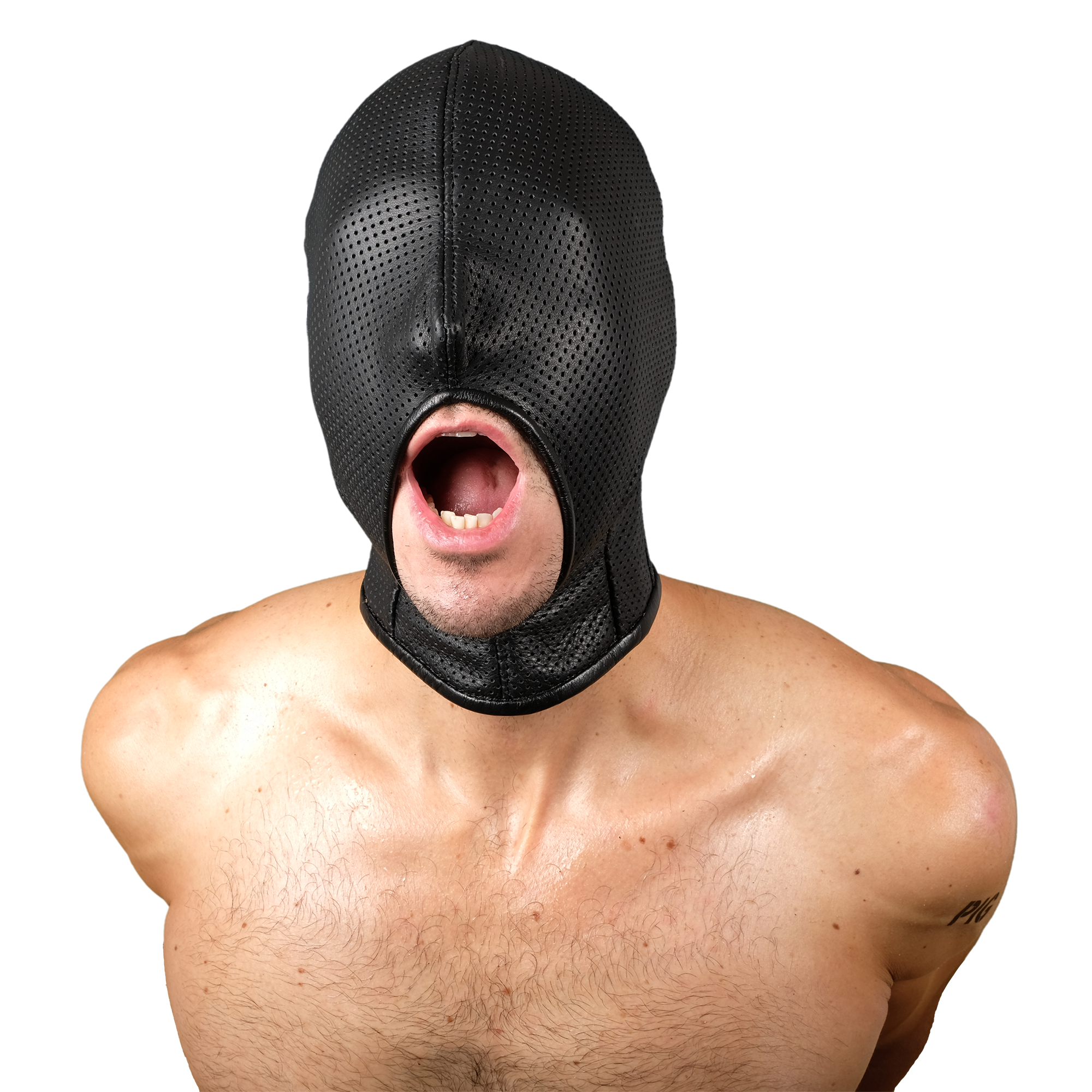 MEO® Leather Blowjob Hood - Anonymous. Obedient. Always Open. buy o...