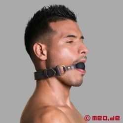 Luxe ball gag van silicone en leer - Bohème collectie