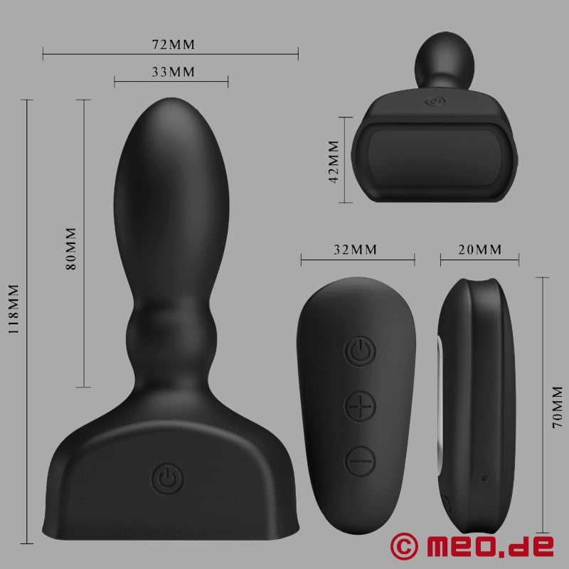 Plug anal hinchable con vibración y mando a distancia