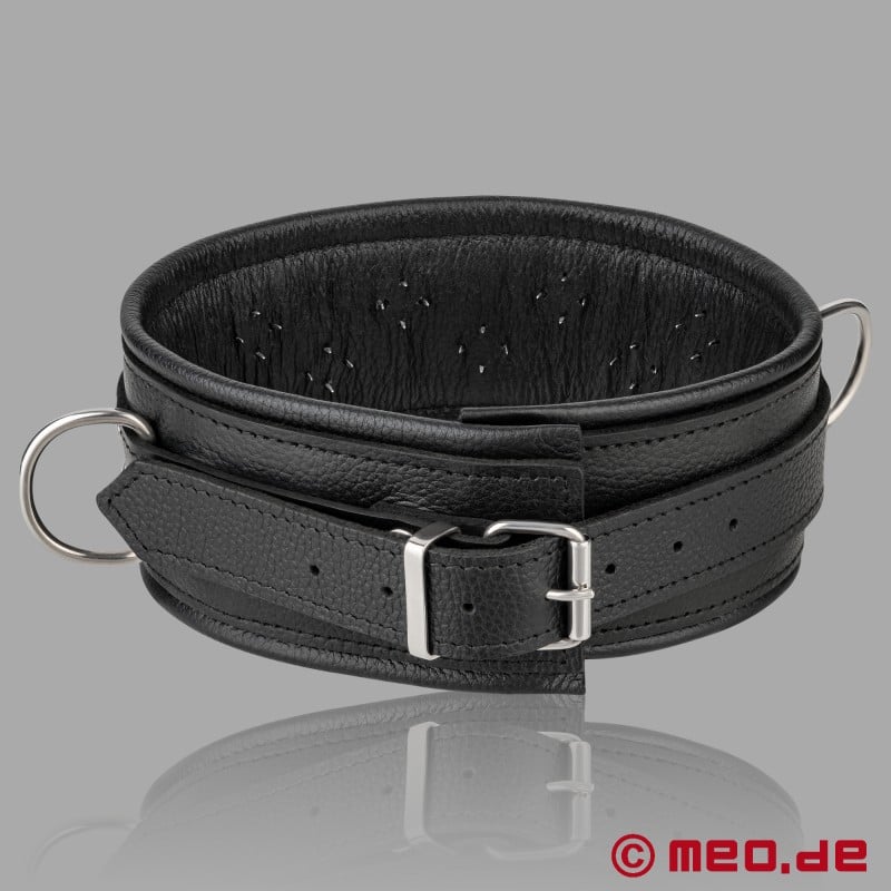 Leren BDSM Halsband met Spikes en D-ringen