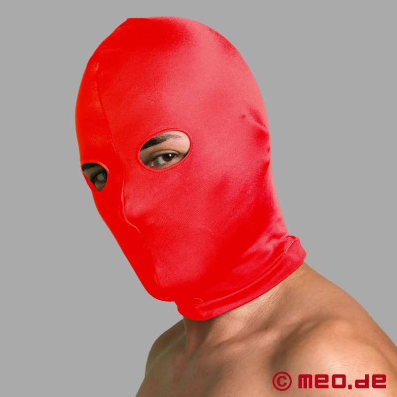 Masque BDSM rouge - Masque en spandex avec ouvertures pour les yeux