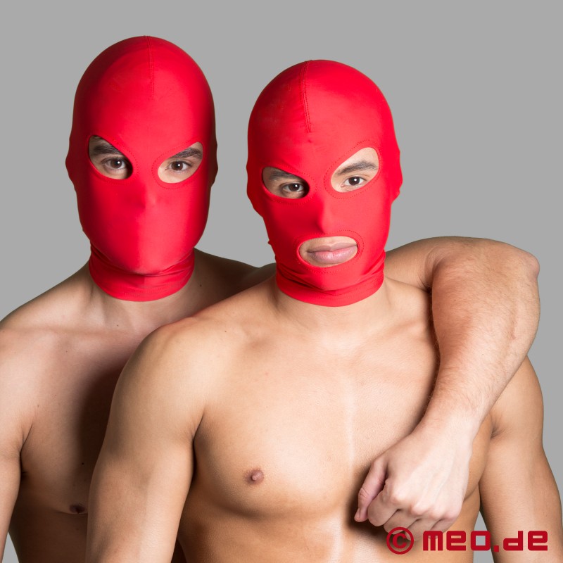 Masque BDSM rouge - Masque en spandex avec ouvertures pour les yeux