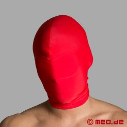 Rote Fetischmaske - Blickdichte Maske aus Spandex