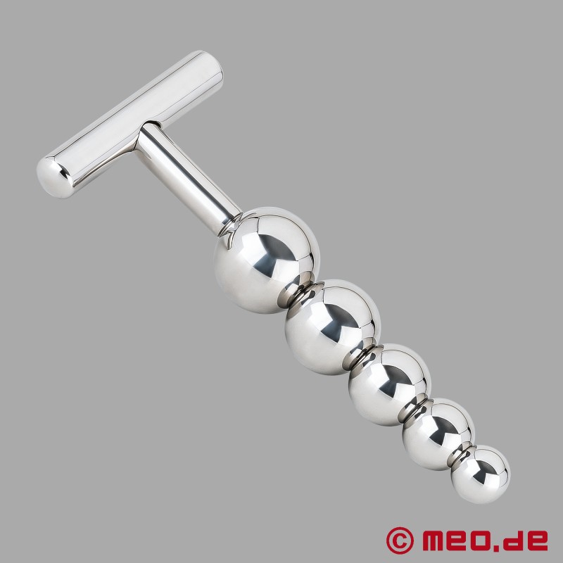 不锈钢肛门假阳具 - 刺激器 Alpha Male - 带五个球 - 2