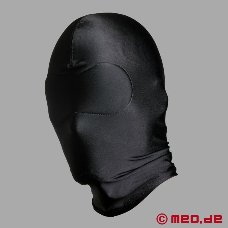 Schwarze Fetischmaske - Blickdichte Maske aus Spandex