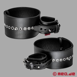Thigh-to-Wrist Leather Restraints - Lockable Bondage Gear by MEO Germany - Thumbnail