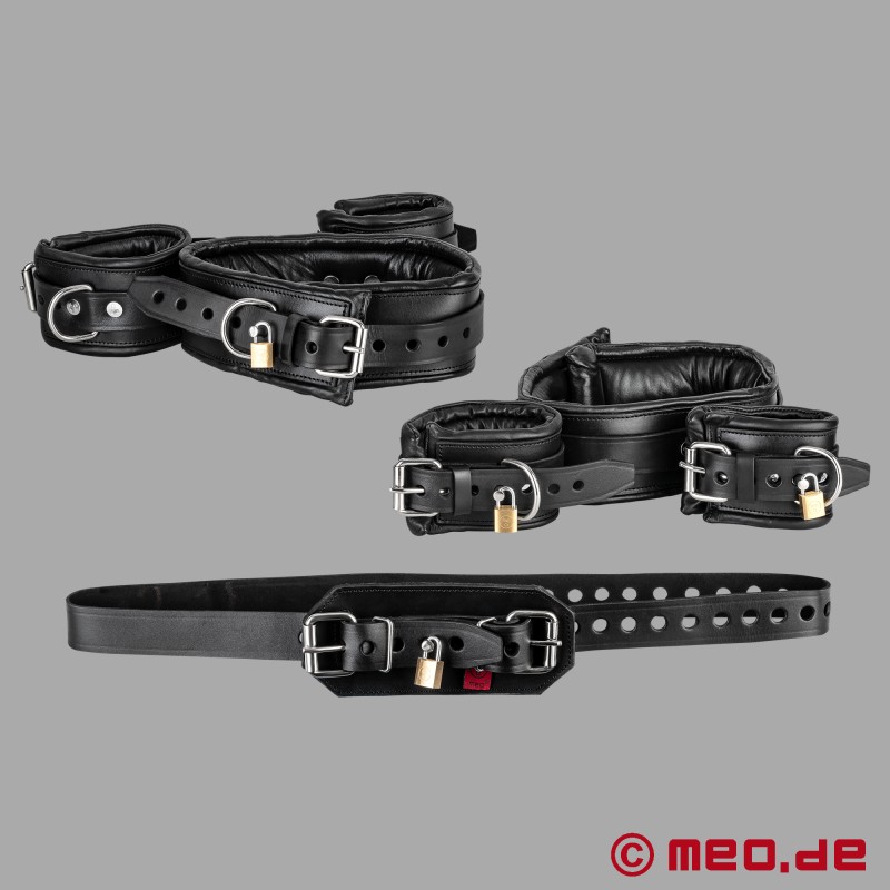 Ultimate bondage-sett med svinebånd i skinn - MEO Germany