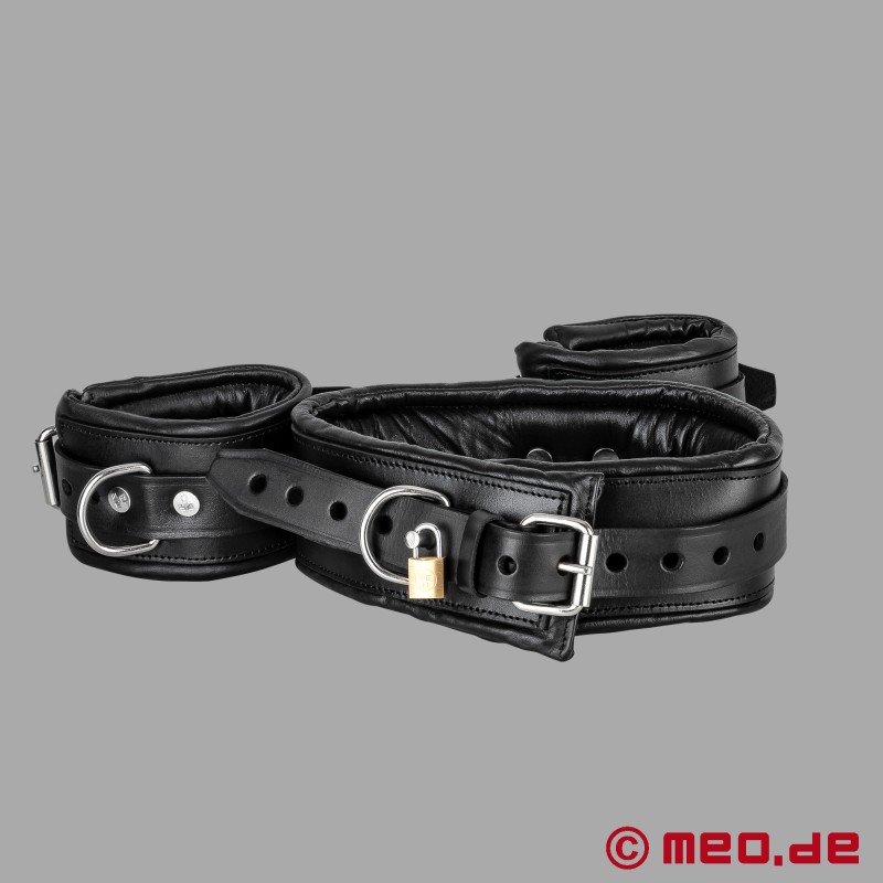 Conjunto de bondage Hogtie feito de pelle resistente