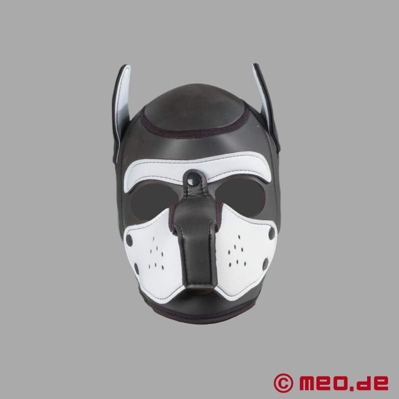 Human Pup - Neopreenist mask - must/valge