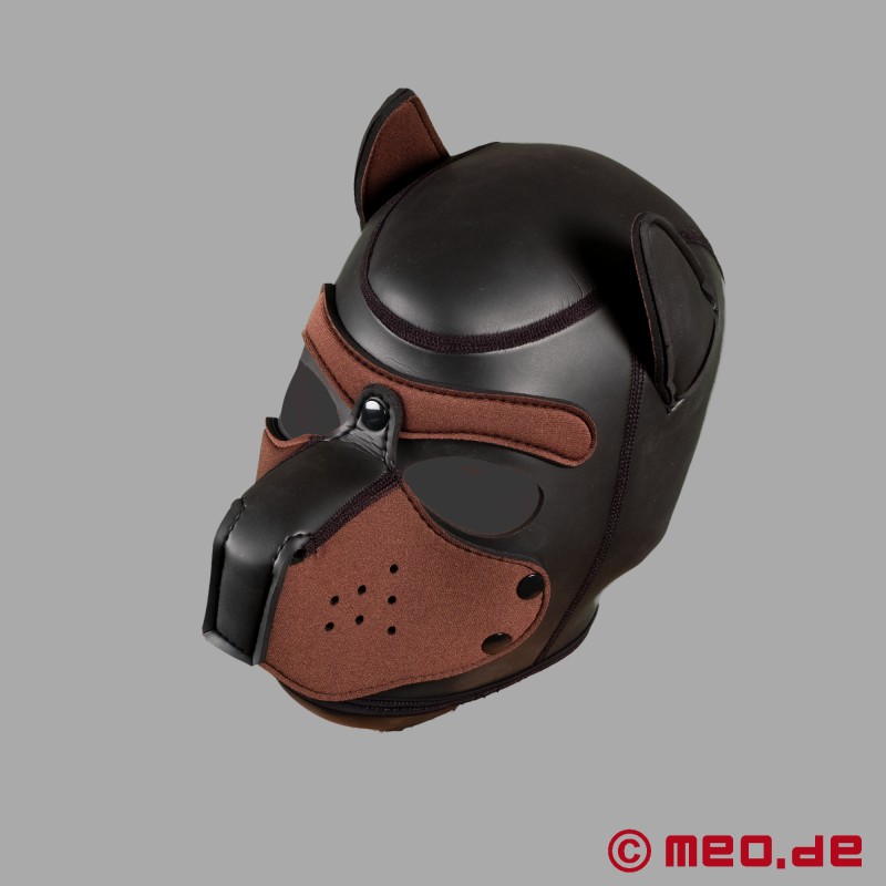 Bad Puppy - maschera da cane in neoprene - nero/marrone