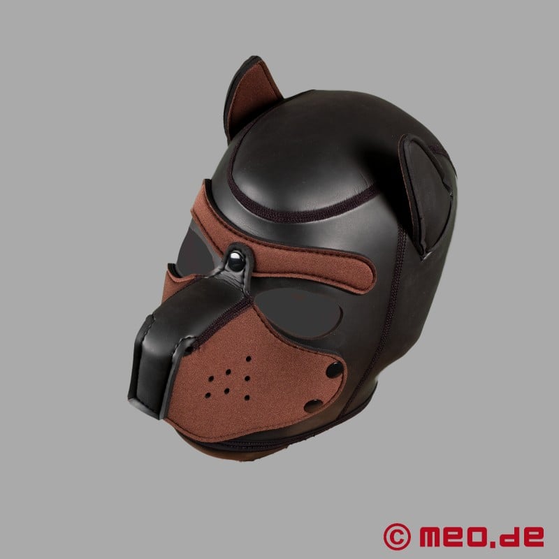 Human Pup - Neopreen Masker - zwart/bruin