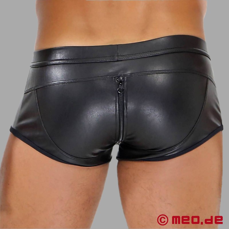 Calções boxer com fecho de correr em couro TOF Paris - 2