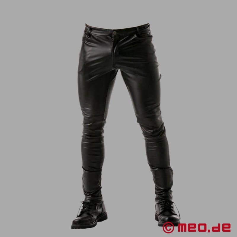 Gay Fetish Full Zip Leather Pants by TOF Paris