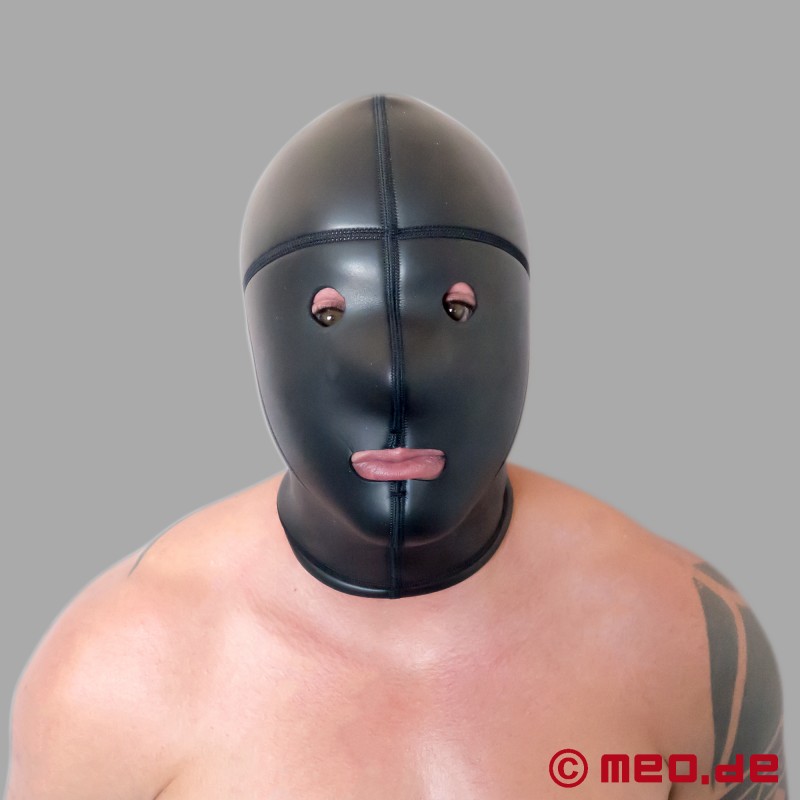 BDSM de neoprene com abertura de olhos e boca