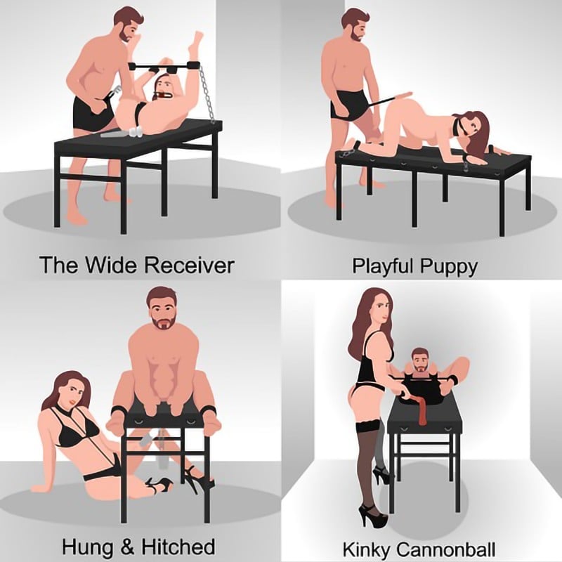 BDSM furniture: bondage and milking table