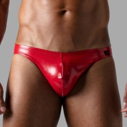 Red Wet Look Patent Leather Briefs - TOF PARIS