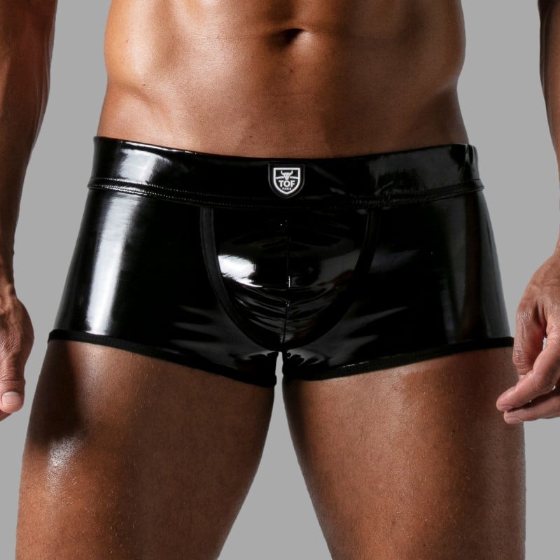 Black vinyl wetlook shorts - TOF PARIS