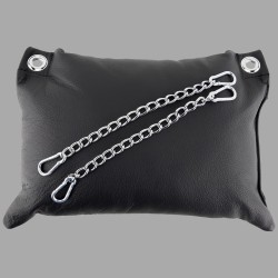 Leather Sling Cushion with Accessories - Black