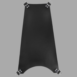 Zwarte sling mat voor fisting - gemaakt van leer met 4-punts ophanging - Thumbnail