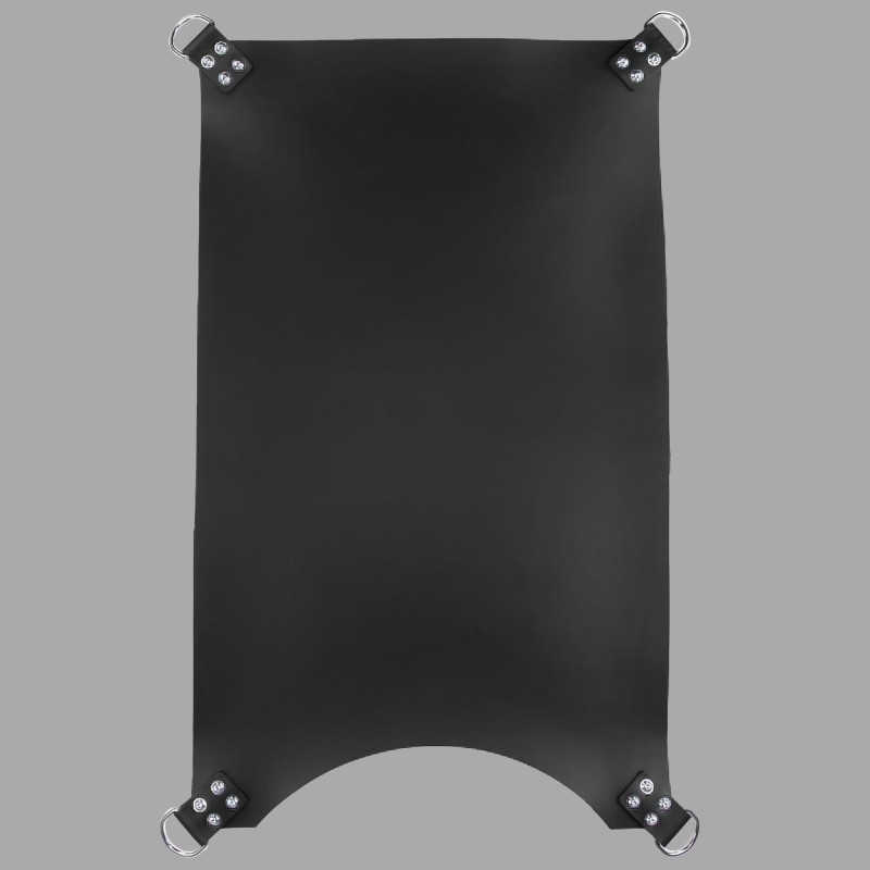 Black sling mat "fisting" - made of leather with 4-point suspension