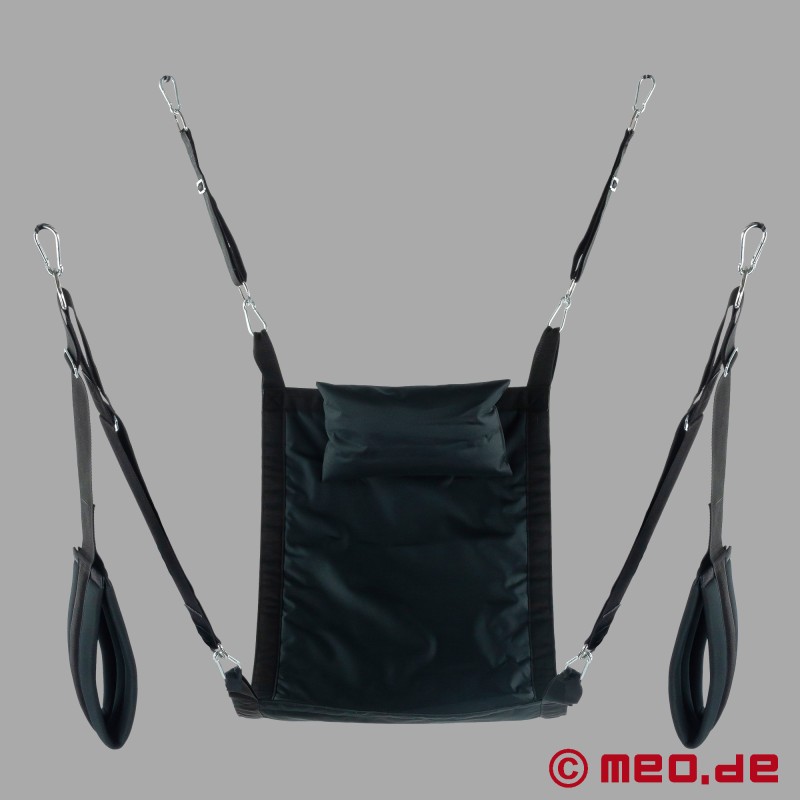 Téglalap alakú heveder fistinghez - teljes készlet fekete vászonból készült - 2