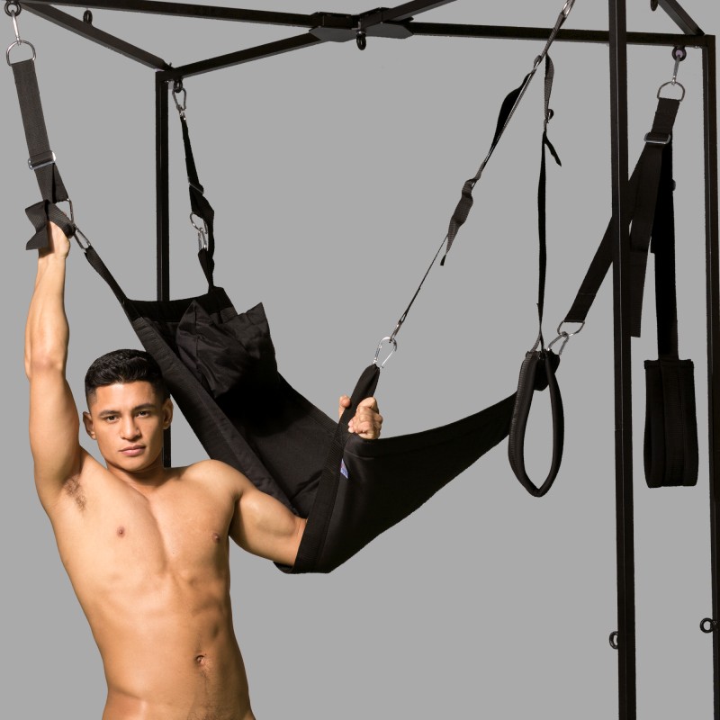 Fisting için dikdörtgen sling - siyah kanvastan yapılmış komple set - 3