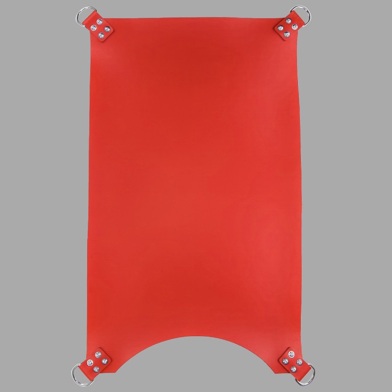 Red sling for anal fisting - made of leather with 4-point suspension - 2