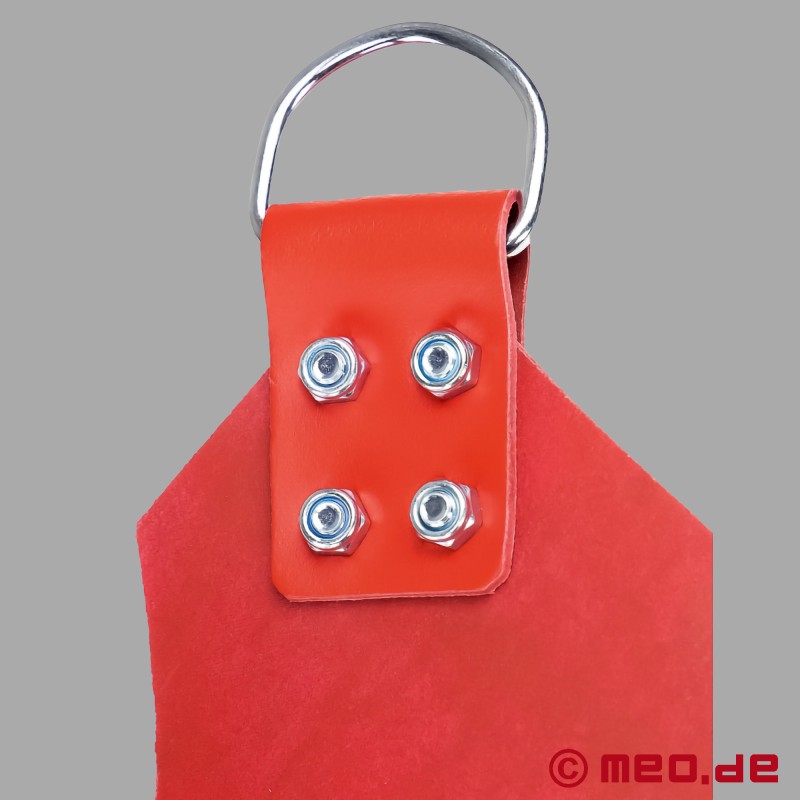 Piros sling anális fistinghez - bőrből készült 4 pontos felfüggesztéssel - 5