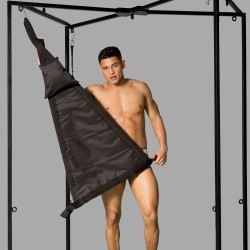 Trigonális sling fistinghez - teljes készlet fekete vászonból készült - Thumbnail