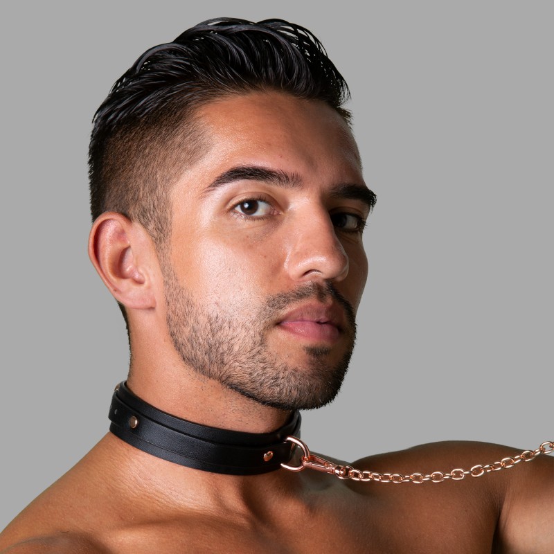 BDSM collar with leash