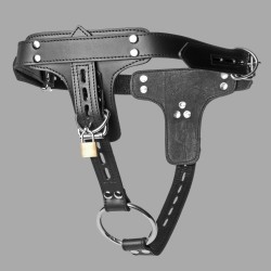 Imbracatura BDSM per dildo e plug anale - Pelle Premium - Thumbnail