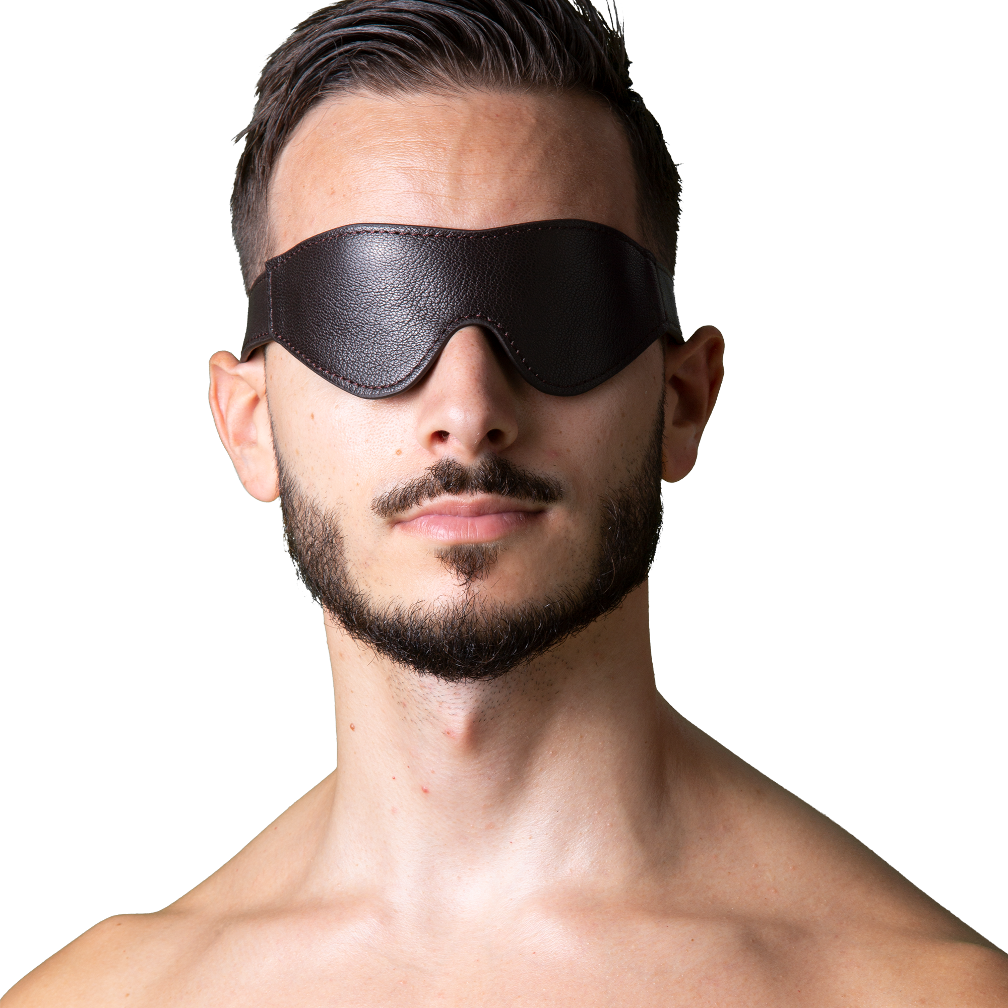 CoundCo Maschera Bondage In Pelle Per Uomo - Hood SM Con Benda Occhi - Foto 6