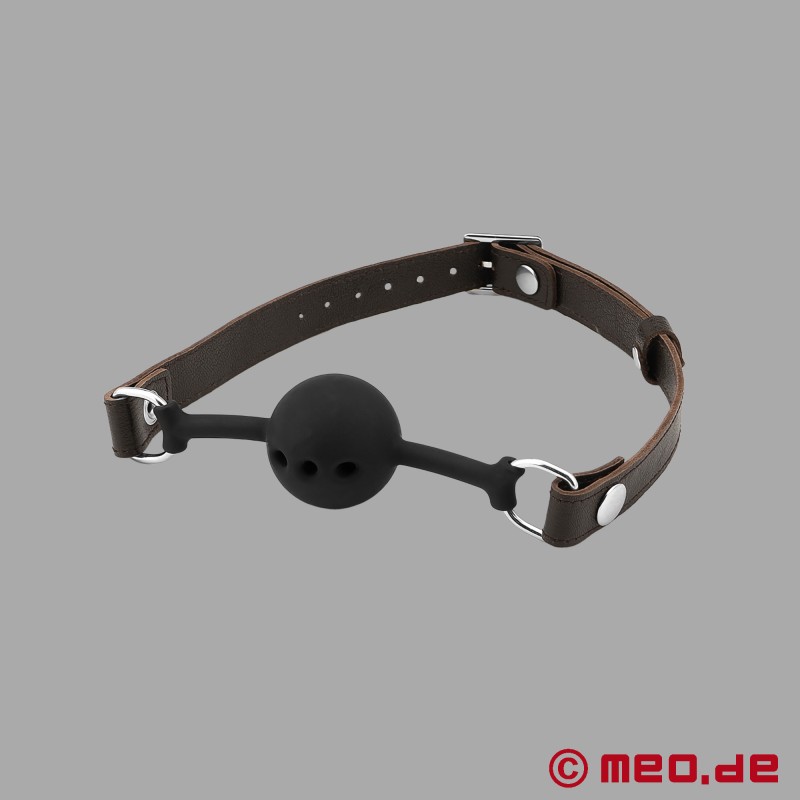 Ball Gag BDSM in pelle di capra e silicone Faubourg