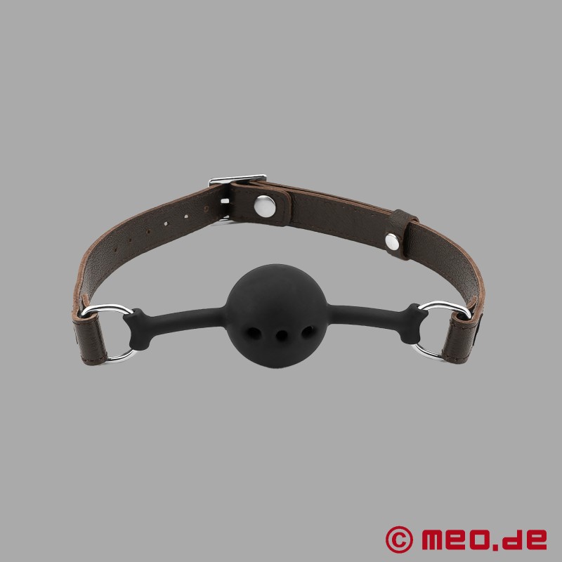 Faubourg Goatskin Leather and Silicone BDSM Ball Gag - 4