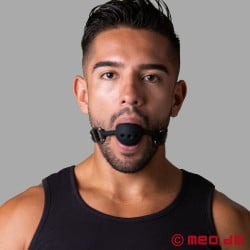 Ball Gag BDSM in pelle di capra e silicone Faubourg