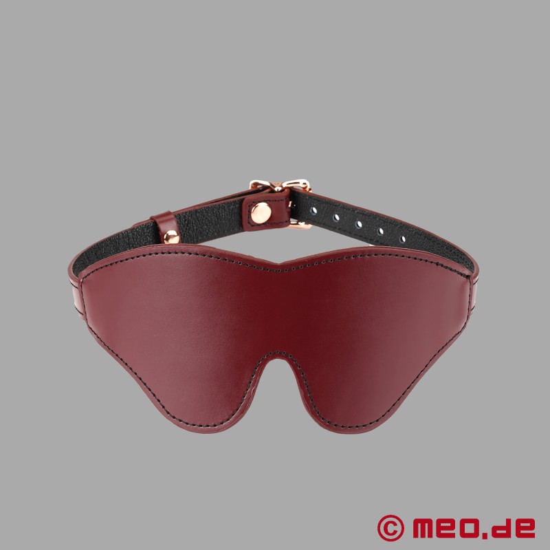 BDSM Blindfold De Luxe af læder, bordeaux, polstret - NOBLESSE