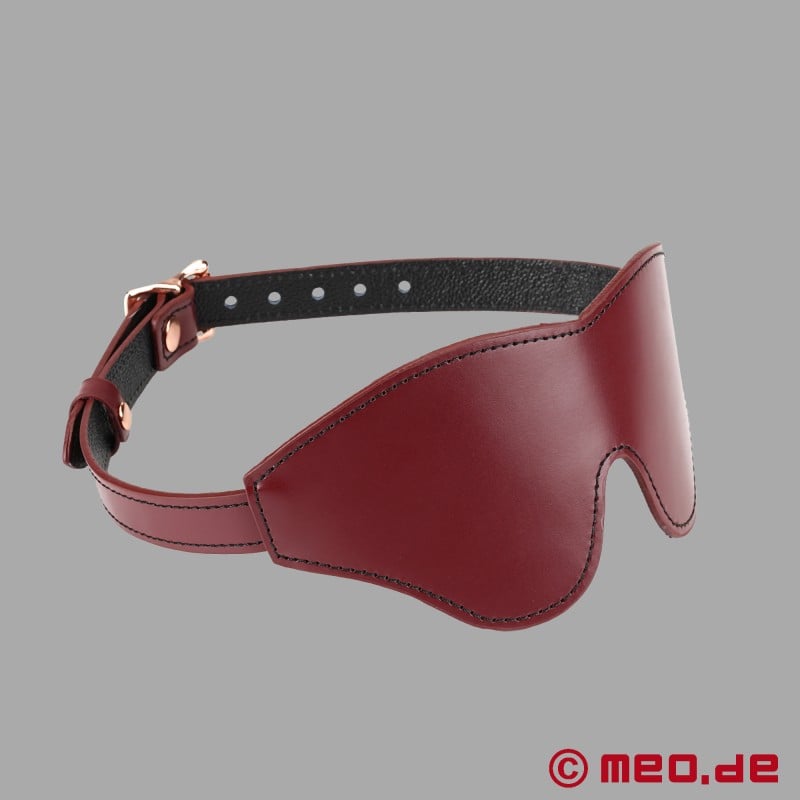 BDSM Blindfold De Luxe ze skóry, bordowy, wyściełany - NOBLESSE