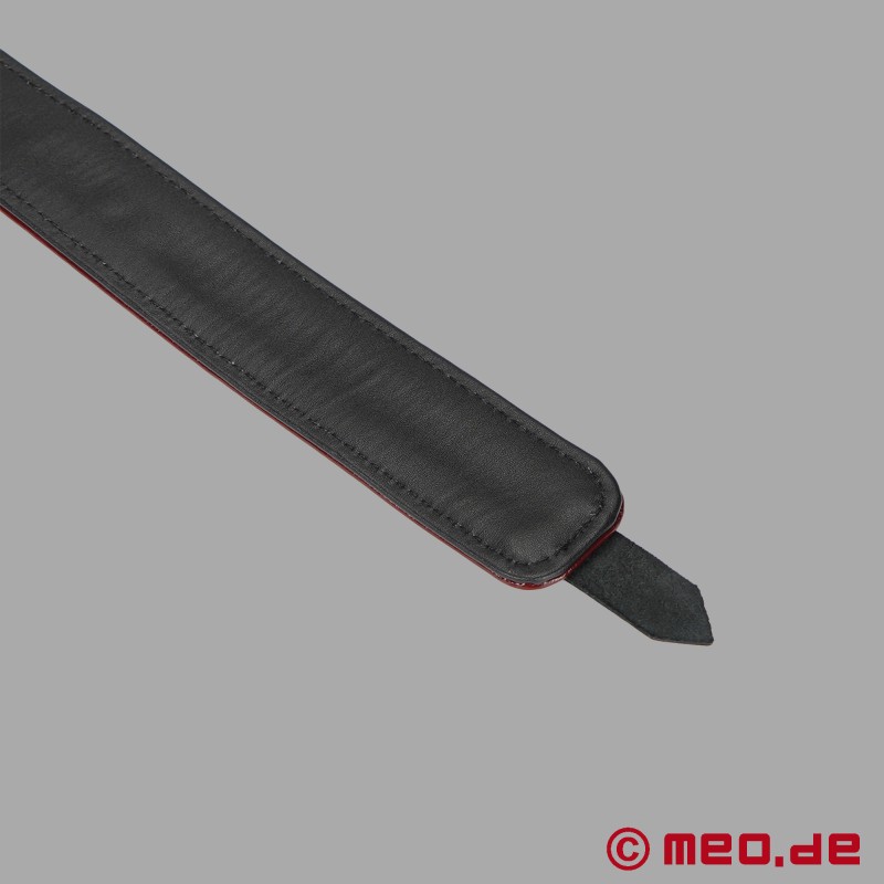 Coleira BDSM em pele com trela, cor bordeaux, almofadada - NOBLESSE - 8