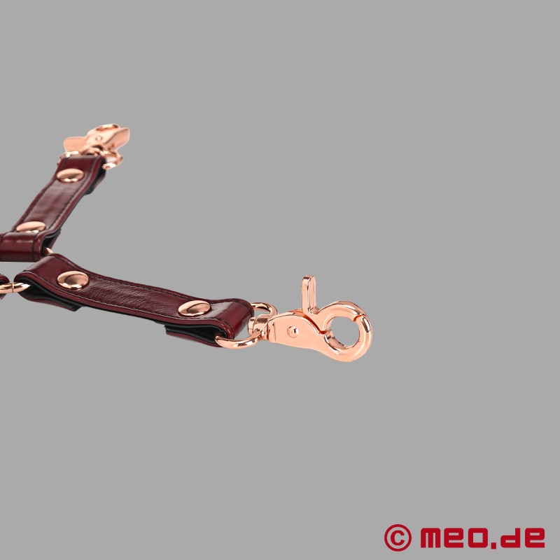 BDSM Çapraz Manşet - Hogtie Bağlayıcı - bordo - NOBLESSE