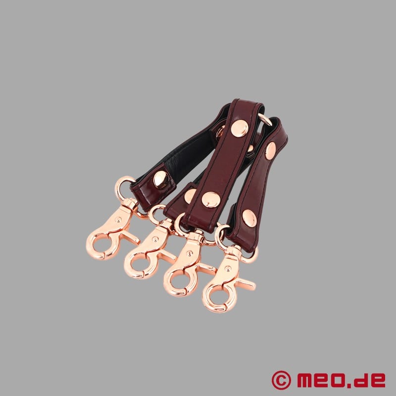 BDSM Çapraz Manşet - Hogtie Bağlayıcı - bordo - NOBLESSE