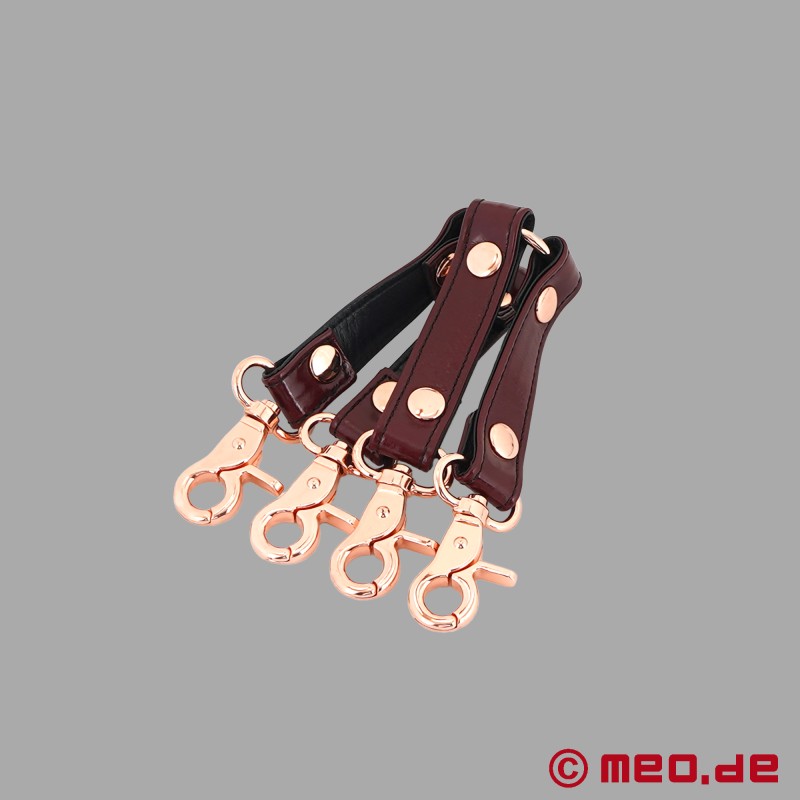 BDSM Cross Cuff - Hogtie Connector - bordeaux - NOBLESSE