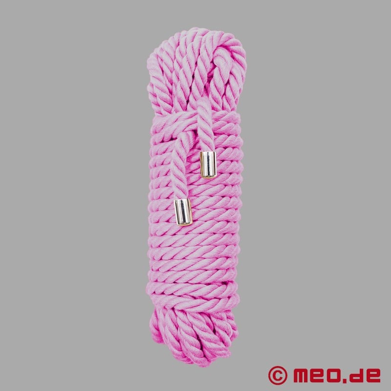 Corda de bondage de algodão rosa - corda profissional BDSM - rosa