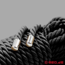 Corda bondage nera in cotone - Corda professionale BDSM color nero - Thumbnail