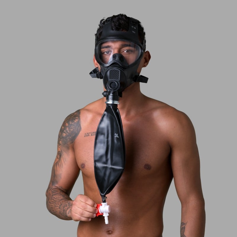 Rebreathing Bag with Valve for Gas Masks