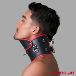 БДСМ Posture Collar из кожи - черный/красный