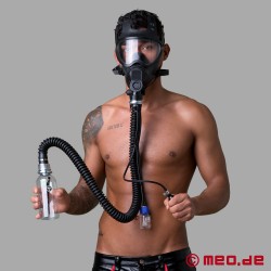 Gasmaskenschlauch mit Pumpe für Poppers