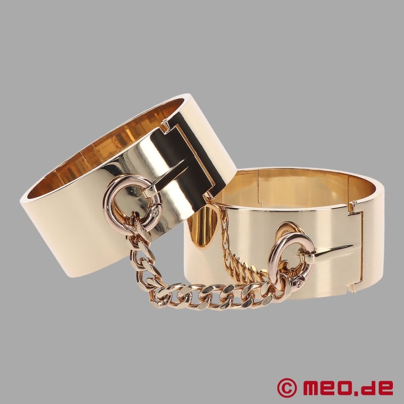 Luxe metalen handboeien, goud