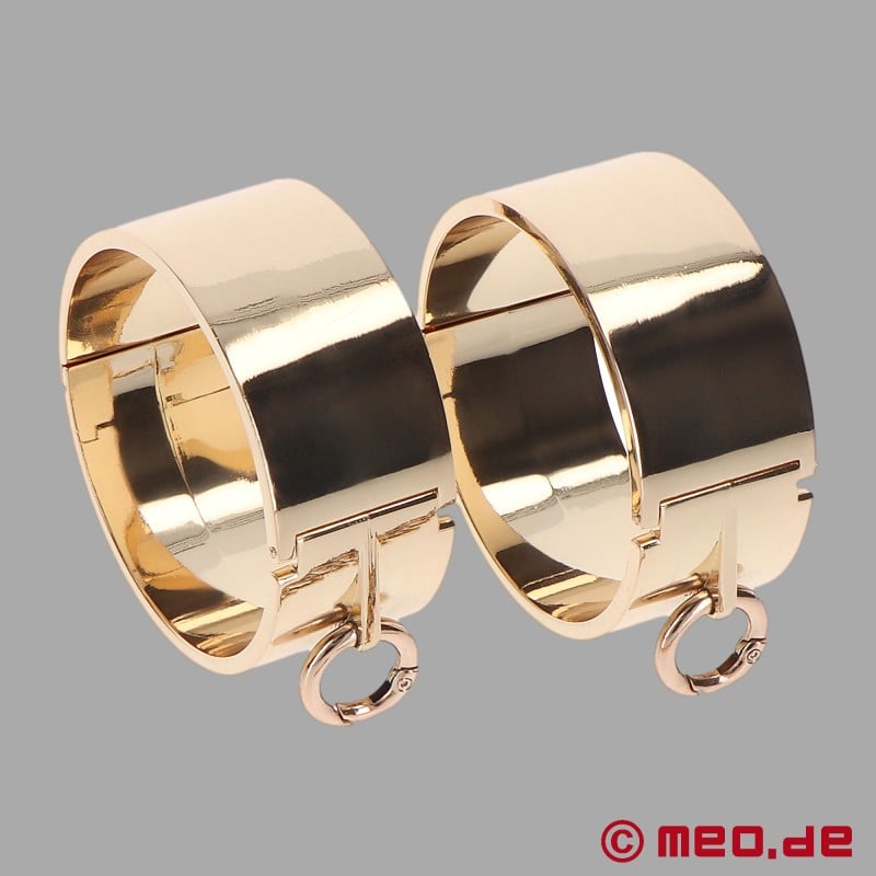 Luxe metalen handboeien, goud